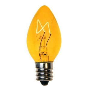 Transparent Yellow C7 Incandescent Christmas Replacement Light Bulb 5 Watt 130 Volt Rated