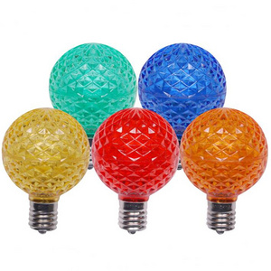 Decorative LED G40 Faceted Plastic Globe Bulb Various Colored