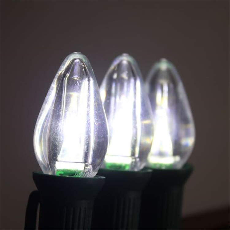 Ultra Bright Cool White C7 Christmas Light Bulb LED Smooth Transparent Plastic Impact Resistant