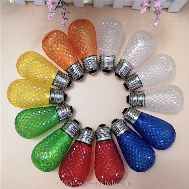 Faceted Plastic Party Decorative LED Light Bulb S14 Impact Resistant