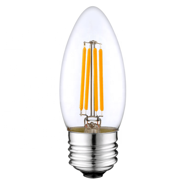 Long Lasting 4 Watt LED Candle Light LED Filament Bulb 300-400LM E12 Warm White