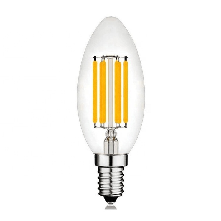 Long Lasting 4 Watt LED Candle Light LED Filament Bulb 300-400LM E12 Warm White