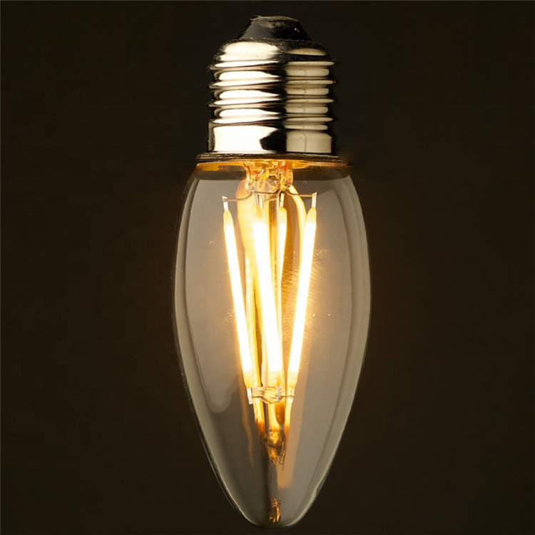 Energy Efficiency LED Vintage Edison Bulb Candelabra C35 4W LED Filament Candle E26 Dimmable 120V WW