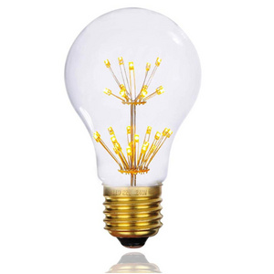 Best 3 Watts LED Fireworks Starry Light Bulbs Vintage Filament A60 A19 Edison Lamp Ultra Warm White