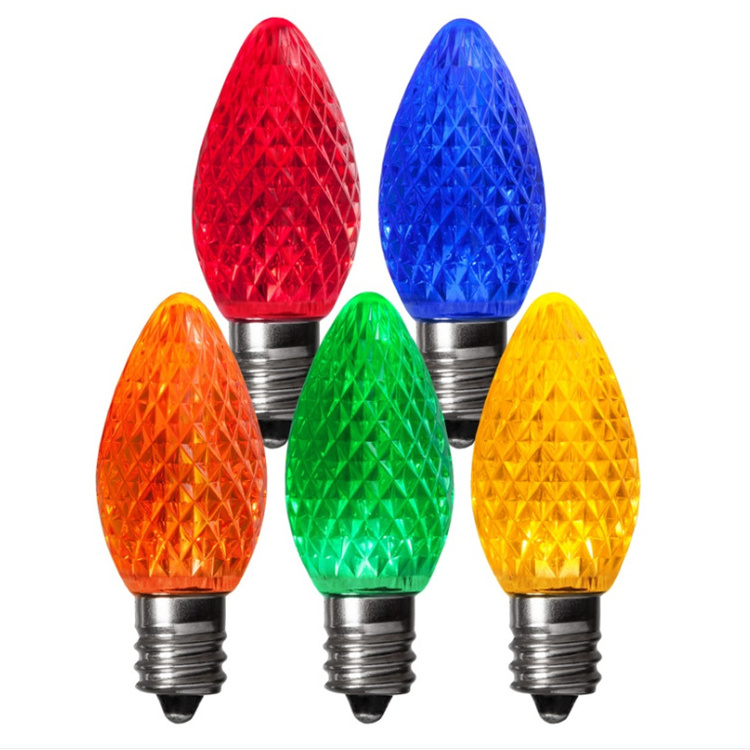 Wholesale Christmas Light Distributor C7 LED Faceted Bulbs Commercial Outdoor Decorations