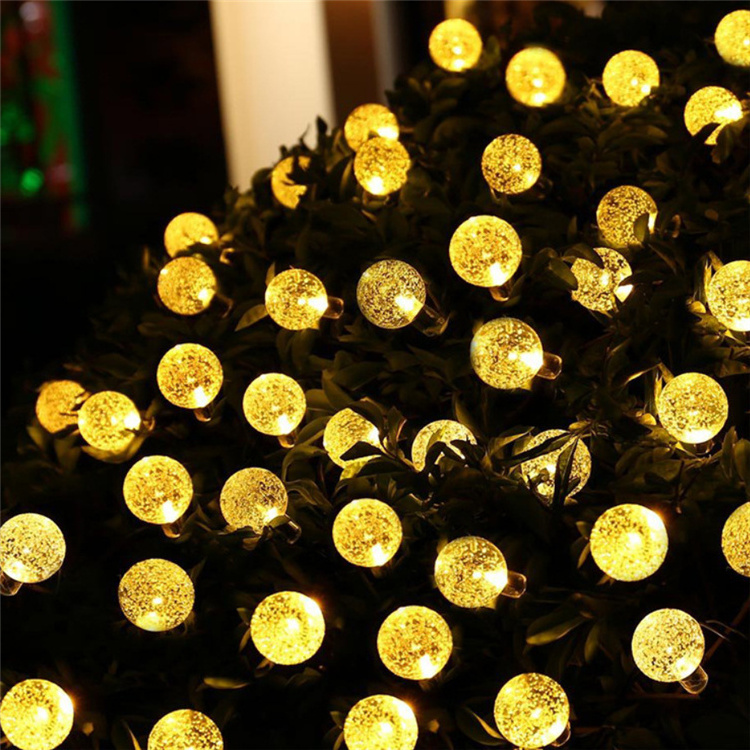 Solar Powered LED Globe Crystal Ball Chain Lights Fariy Lighting for Outdoor Garden Trees