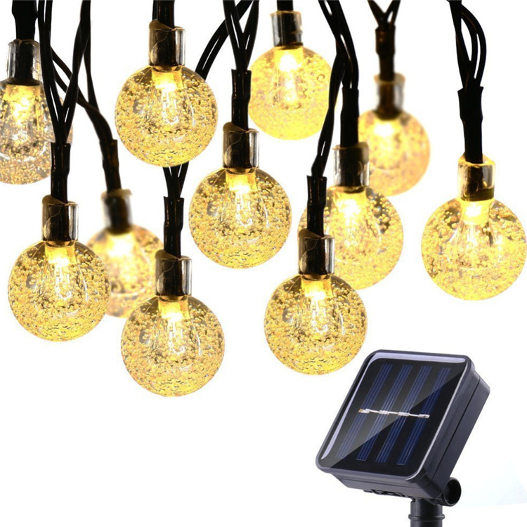 Solar Powered LED Globe Crystal Ball Chain Lights Fariy Lighting for Outdoor Garden Trees