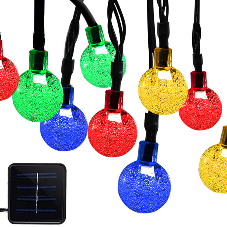 Solar Powered LED Globe Crystal Ball Chain Lights Fariy Lighting for Outdoor Garden Trees