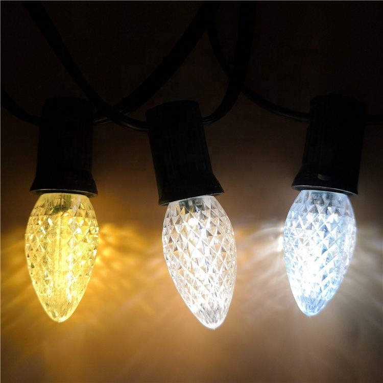 Commercial Residential Exterior Lighting Display Smart Bulb C7 Christmas Light Lamps White