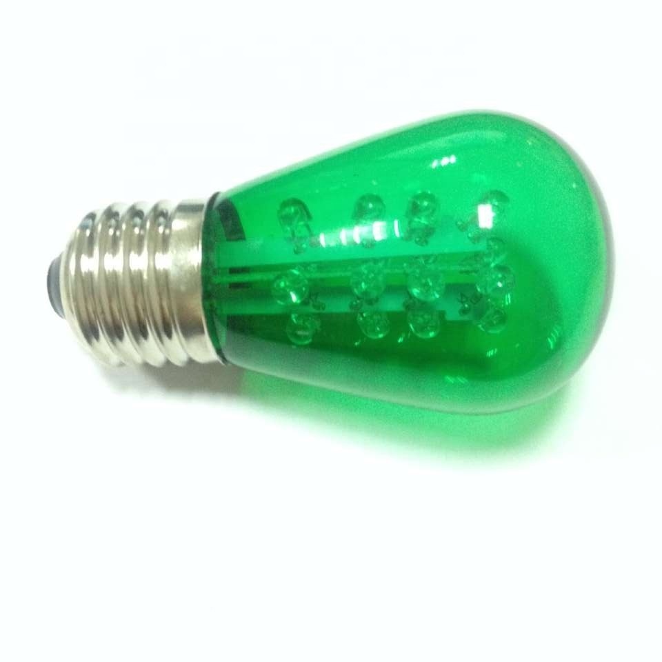 High Quality Green LED S14 Transparent Replacement Party Light Bulb 1 Watt For Celebrations Holiday Decorations