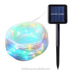 12 Meters 40FT Solar Rope Light 100 Bright Warm White LED Lamps Tube PVC for Outdoor Holiday Lighting Decorating