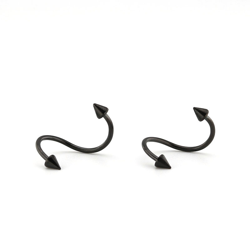 G23 S-shaped twist barbell eyebrow ring exaggerate titanium piercing jewelry tongue rings