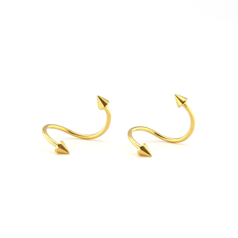 G23 S-shaped twist barbell eyebrow ring exaggerate titanium piercing jewelry tongue rings