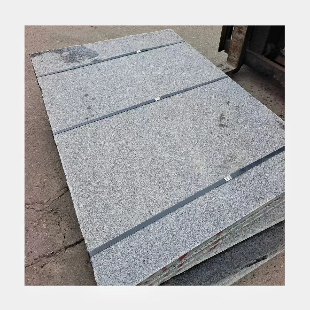 Natural Stone G654 Granite Stairs Flamed Surface Sesame Grey Granite Tile for Floor