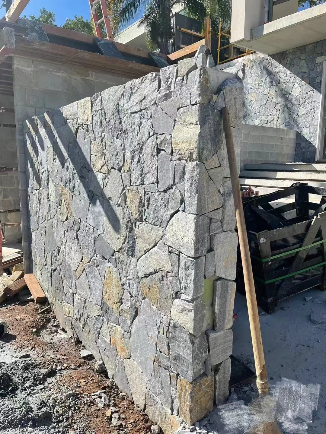 High quality natural slate stone custom size limestone marble exterior wall cladding tiles classical outdoor villa facade