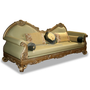 Sofa empire luxury QATAR gold painted mahogany wood furniture