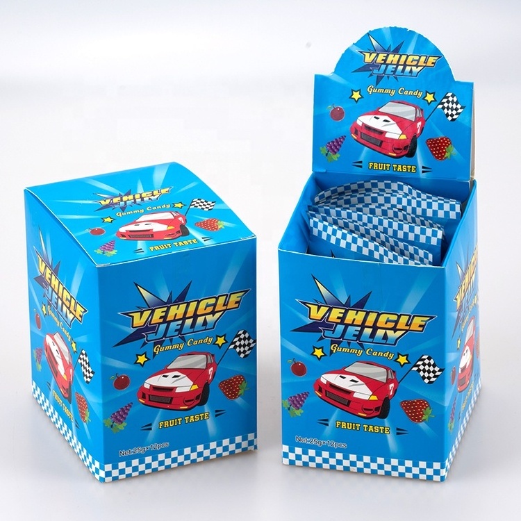 American Candy Vegan Candies Packaging from Chinese Vegan Sugar Free Jelly Candy Fruit Flavor Car Shape Blue Gummy Candy Sweet