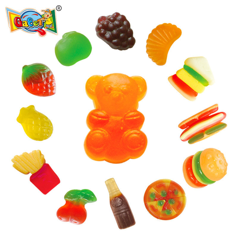 Christmas Hemp Gummy Bear Fruity GUM Gummies Fruit Flavor Pizza Gummy Candy Vegan Sugar FreeSweet wholesale factory