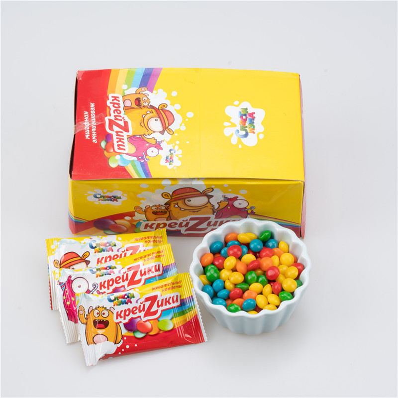 Wholesale candy factory rainbow candy Fruit chew sweets in box sour rancher gummy candy les bonbon OEM package