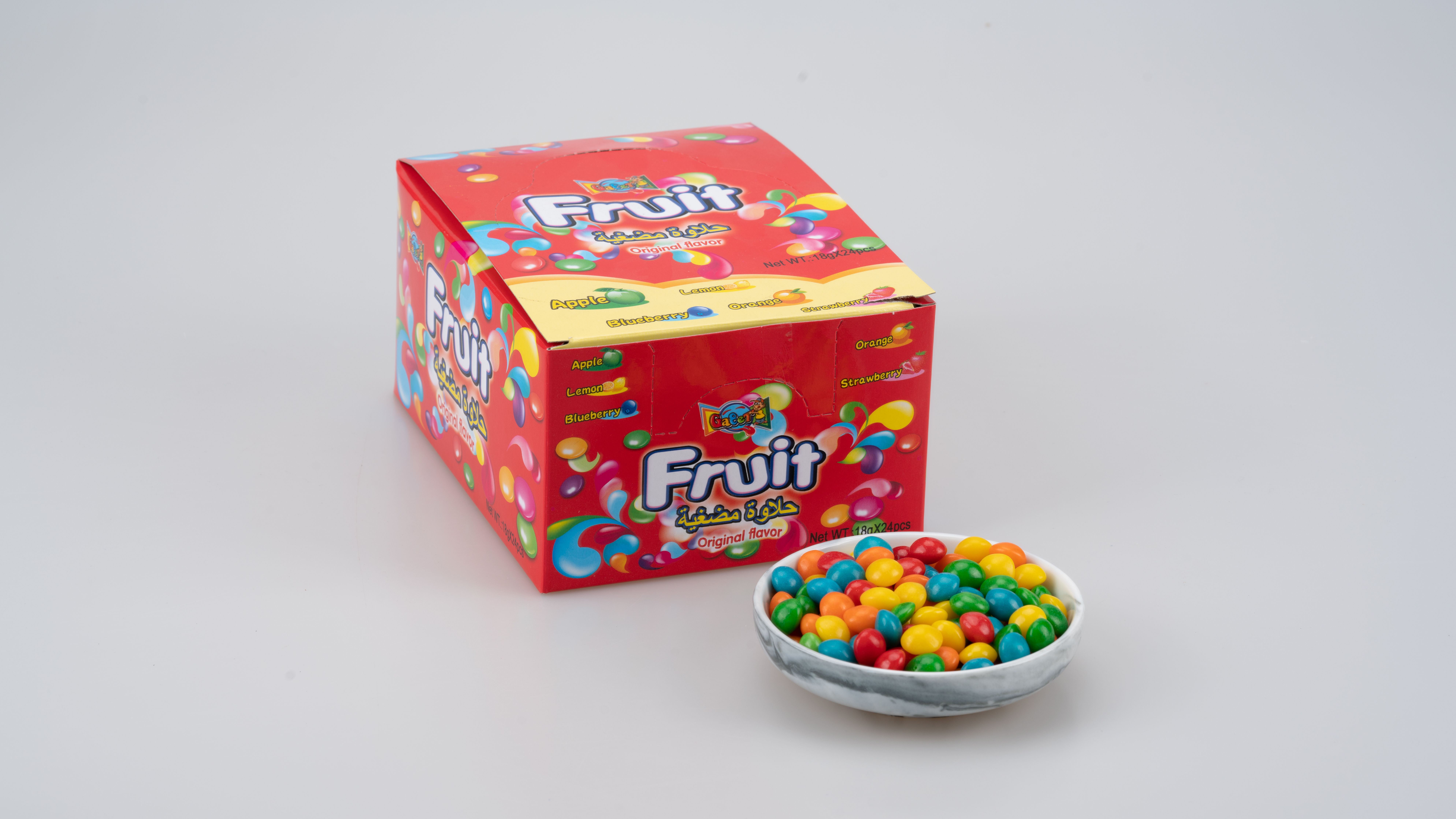 Wholesale candy factory skittle candy bulk chewies fruity caramelo wholesale fruits OEM package juicy bonbon rainbow chew candy