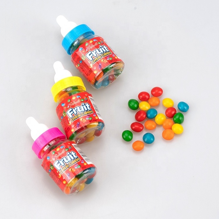 Wholesale fruit flavor pacifier shape freeze dried ingredient packaging assorted exotic chew candy import sweets slittles candy