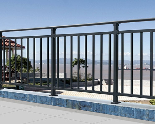 Hot sales Railing Wrought Iron Fence Panel Decorative Fencing Garden black aluminum flat top tubular fence