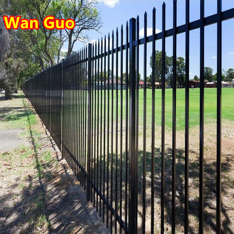 Wholesale Price Ornamental Powder Coated Black Modern Building Iron Fence Panels