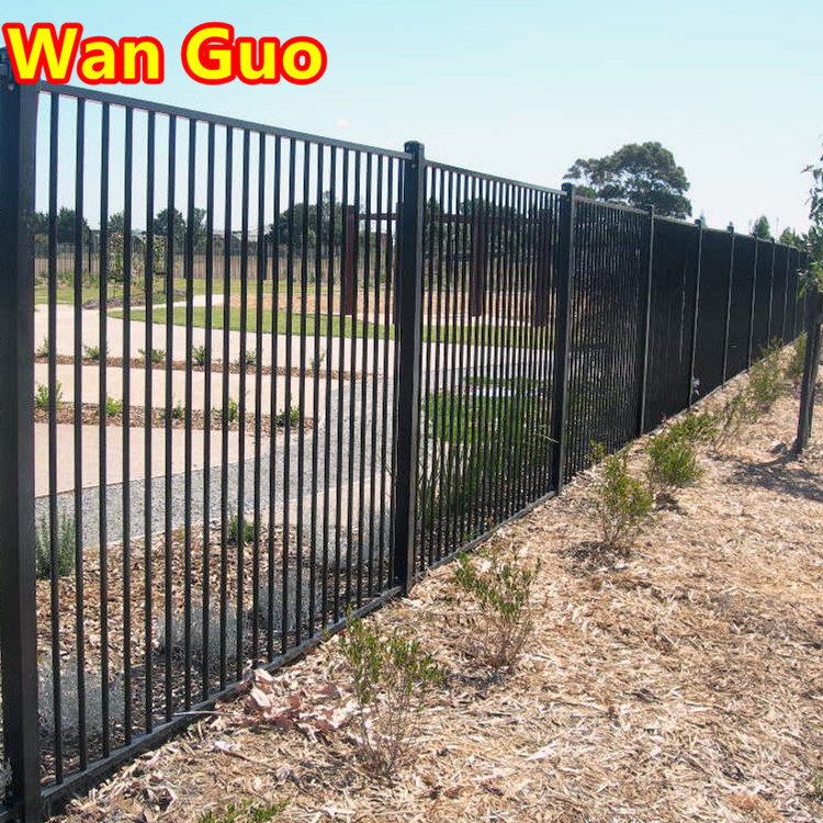 Supplies Outdoor House Backyard Garden Black Material Iron Fence Panels Perimeter Steel Metal Fence