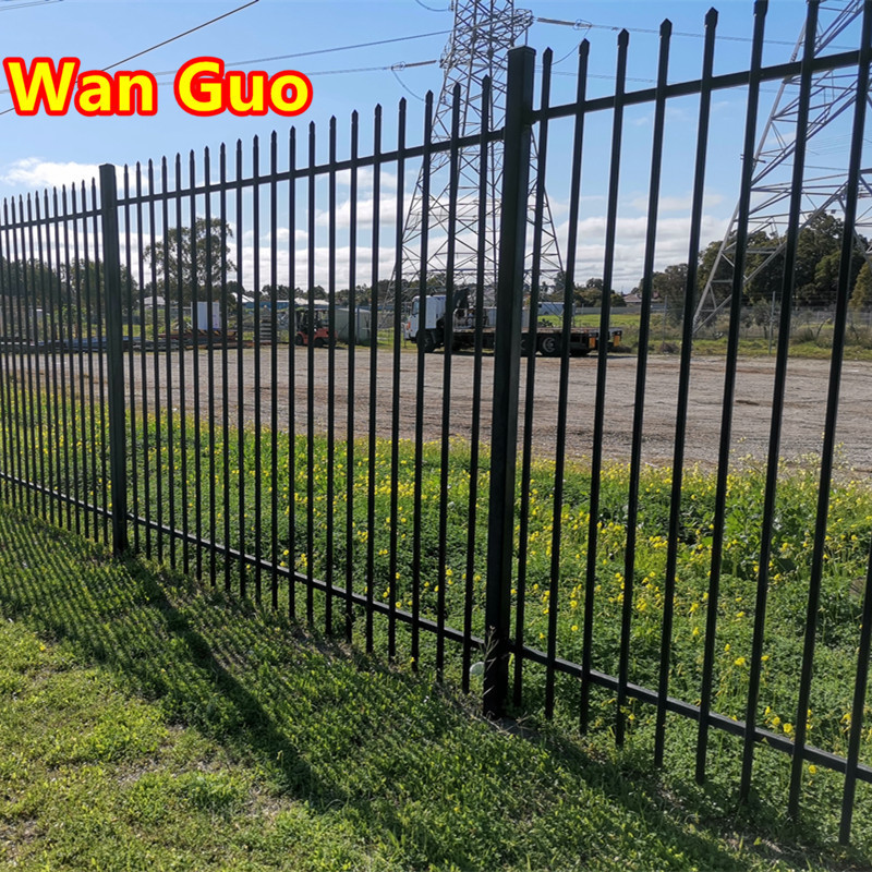 Wholesale Price Ornamental Powder Coated Black Modern Building Iron Fence Panels