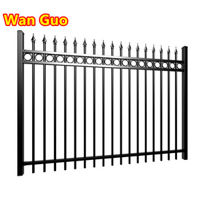 Wholesale Price Ornamental Powder Coated Black Modern Building Iron Fence Panels