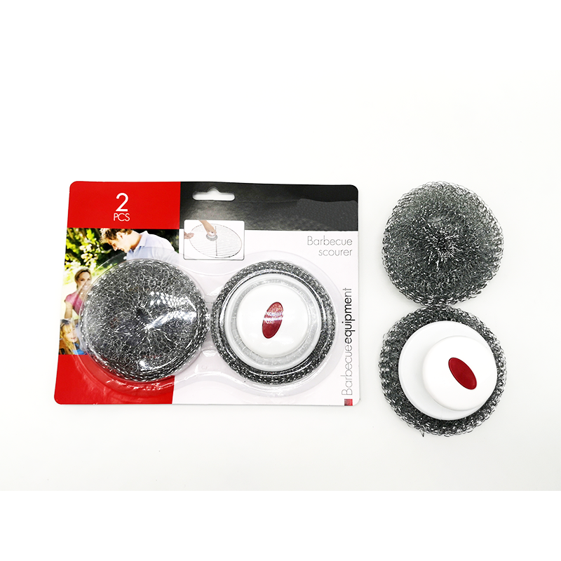 Kitchen Stainless Steel Scrubber Scourer Cleaning Sponges And Scouring Pads with handle