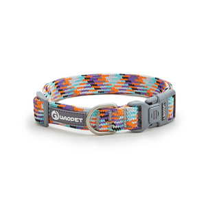 Nylon Webbing Rope Stripe Pet Leash Fashion Design Heat Transfer Printing Custom Rubber Coated Dog Collar Leash