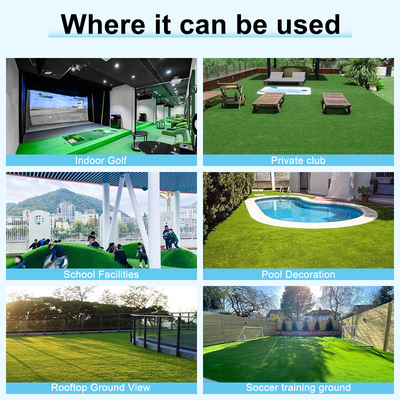 Gacci Outdoor Uv Resistant Artificial Grass  Blue White Red  Carpet White Fake Sports Synthetic Balcony Artificial Grass