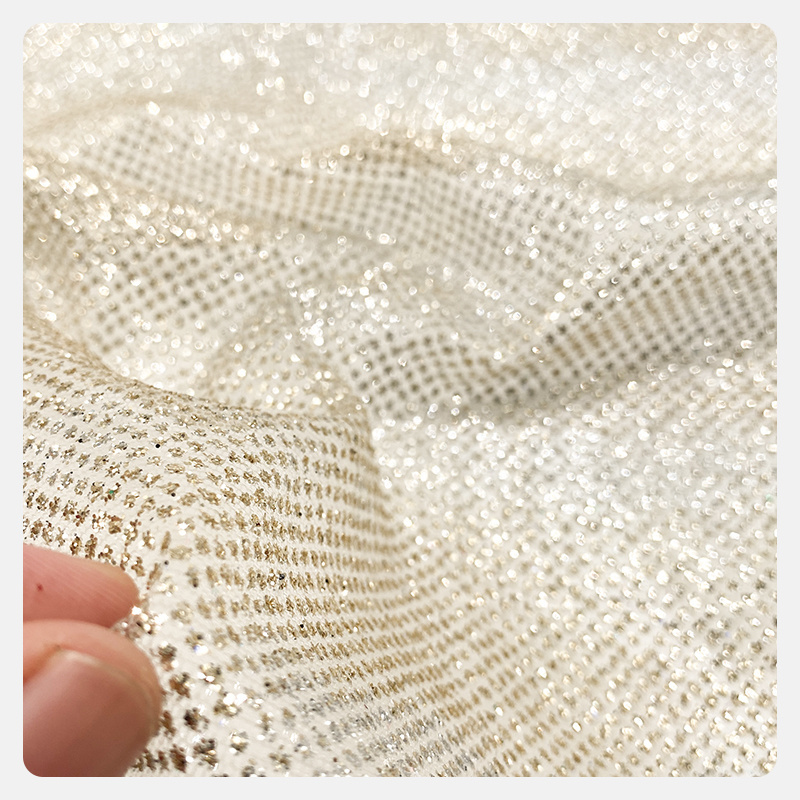 Fabric Factory Best Sale White Mesh Small Sequin Net Fabric For Party Dress Silver Glitter Tulle Lace Wedding dress