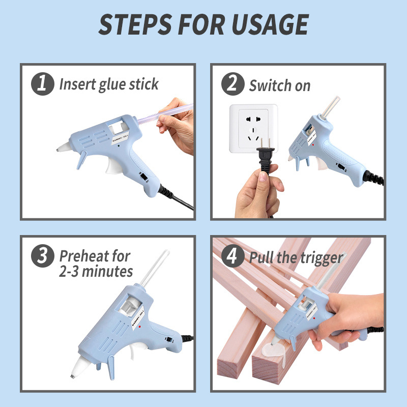 Mini Hot Glue Gun with Fast Heating  Anti-Drip Glue for Kids DIY School Craft Projects and Quick Home Repairs