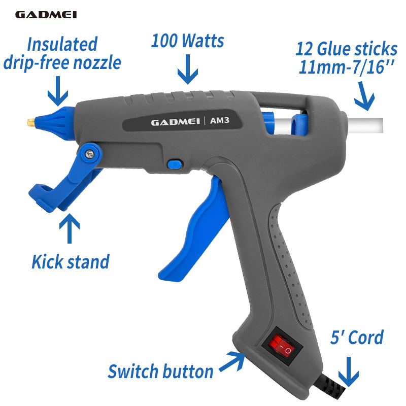 20W Hot Melt Glue Gun with 7mm Glue Stick Industrial Mini Guns Electric Heat Temperature Toos