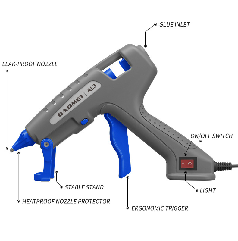 China factory High Temp Customize logo hot glue gun for stick made silicone glue gun