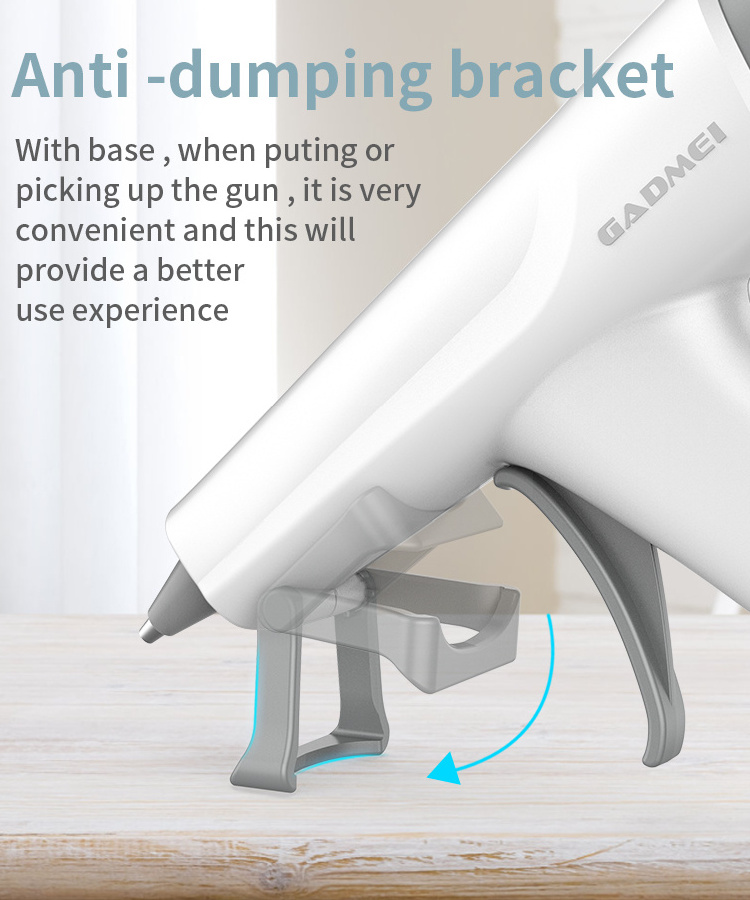GADMEI 20w Heat Capacity hot melt gule gun Lithium battery hot gule gun with cordless for DIY Repair