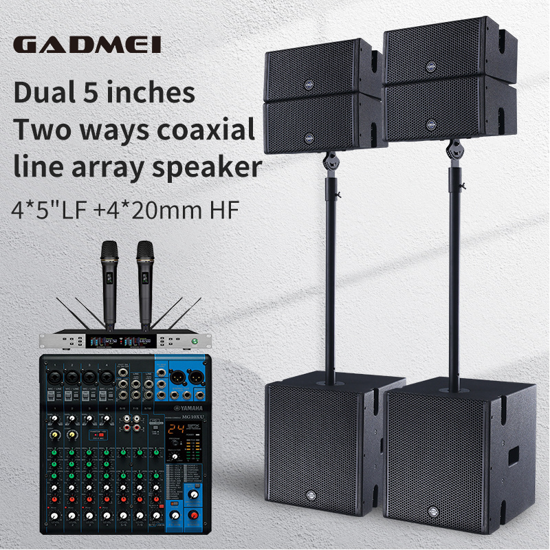 Waterproof dual 5 inch coaxial speakers subwoofer 12inch line array professional audio pa system outdoor concert sound system