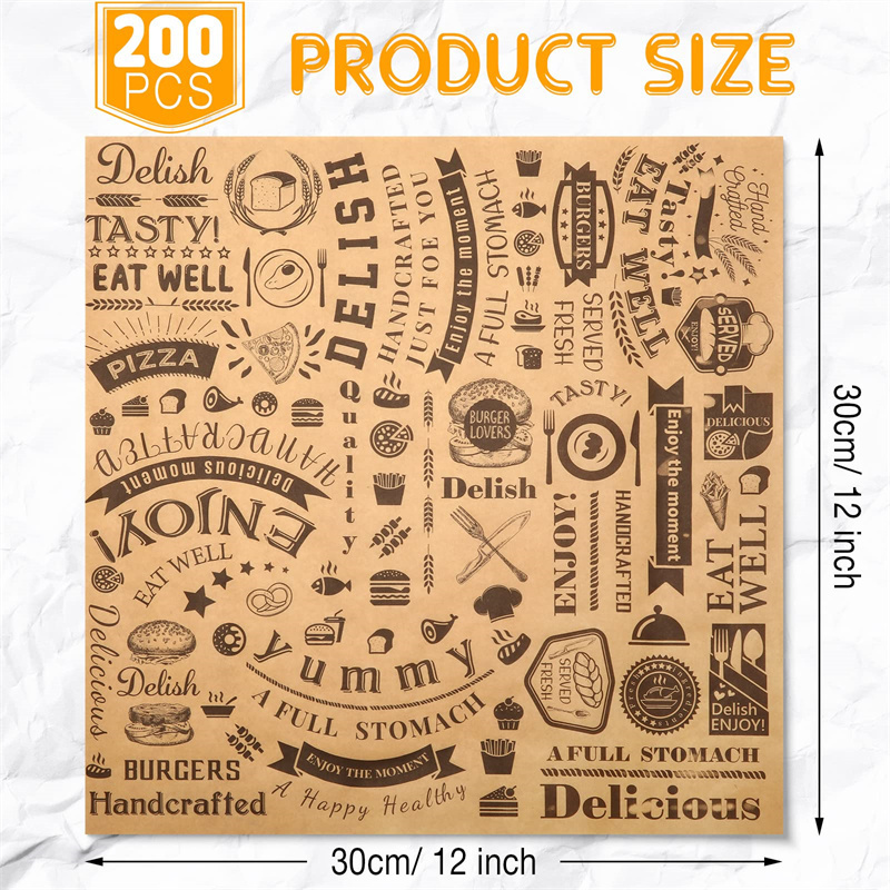 Custom Oil Proof Deli Paper Sheets Wax Paper Food Wrapping Disposable Greaseproof Paper