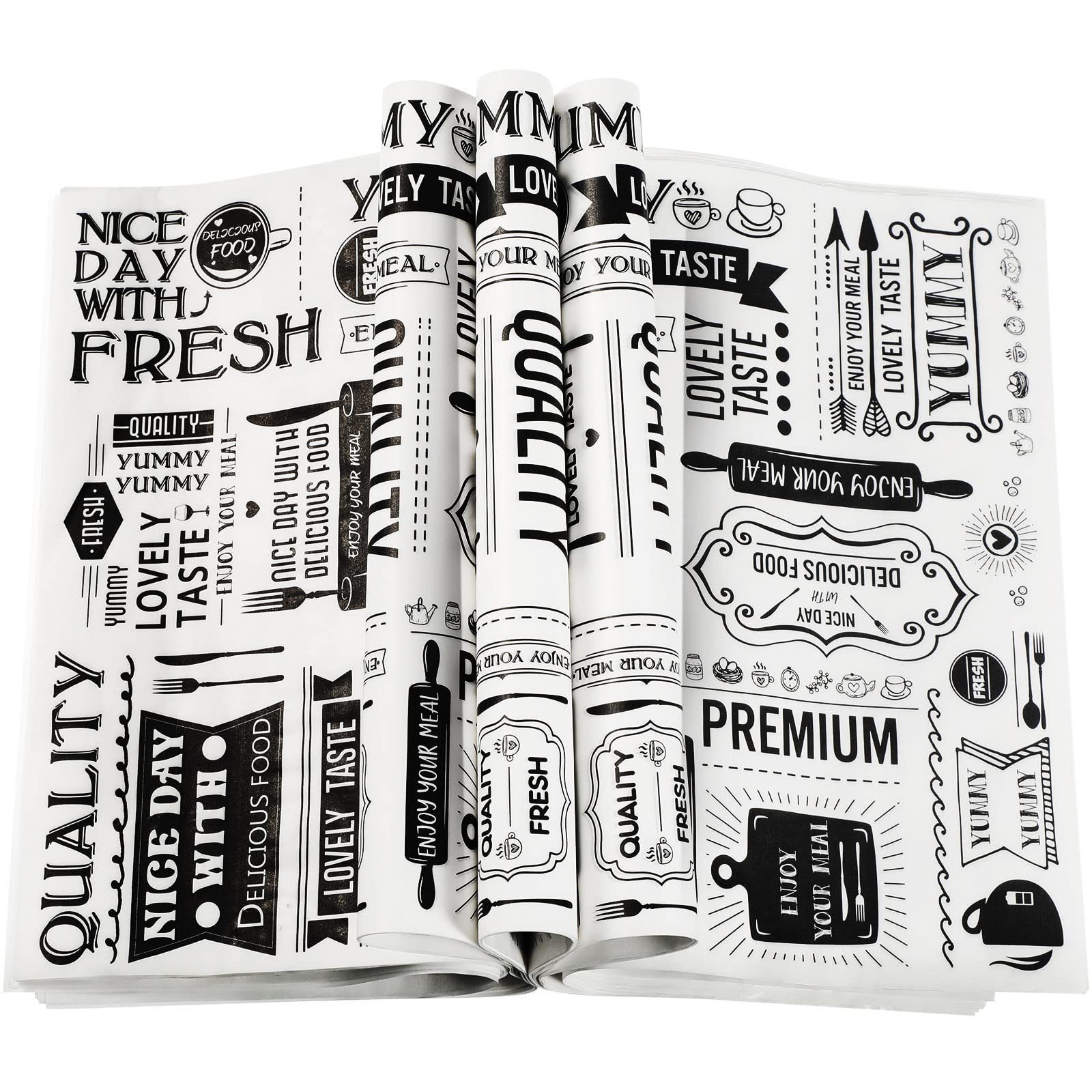 Custom sandwich wrapping paper greaseproof white freezer paper sheets roll squares Wax paper