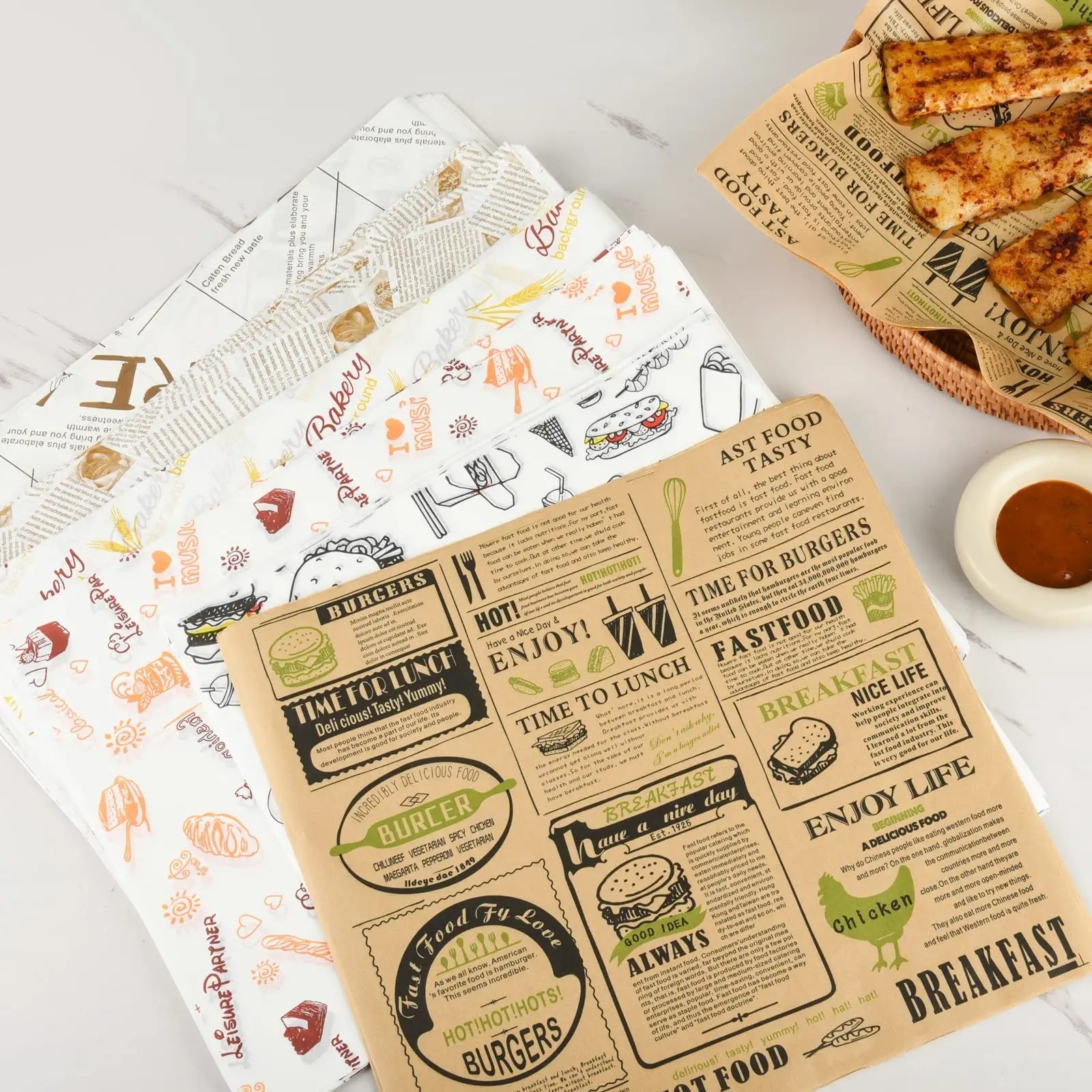 Wholesale   Newspaper Greaseproof Paper Glassine Waxed Paper Bags Baking Paper Roll