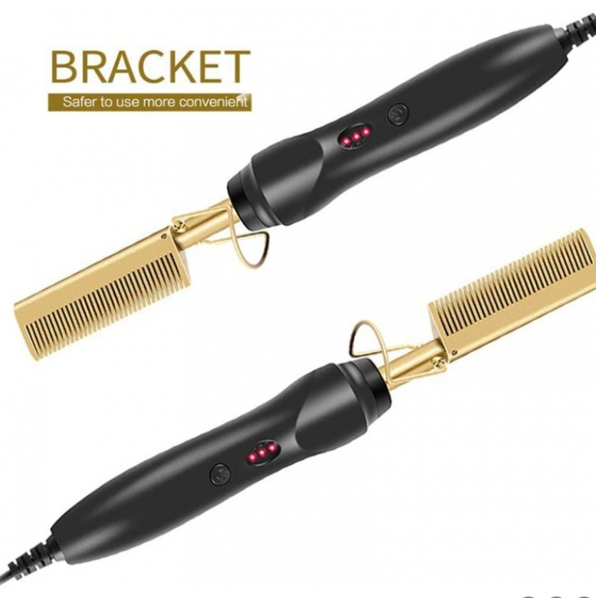 Professional Ceramic Flat Iron Hair Straightener  Electric Heating Comb for Wigs Household Use