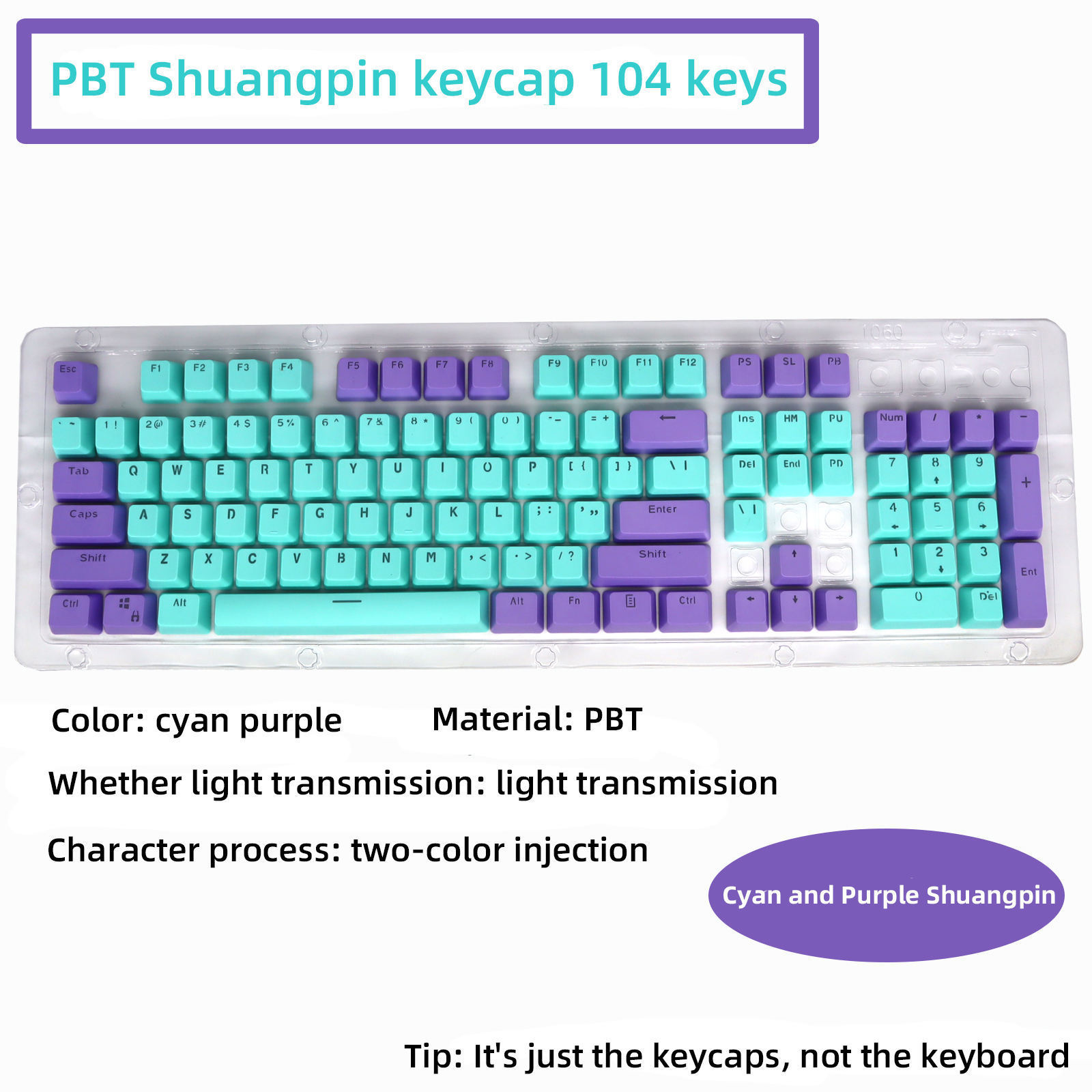 ABS Mechanical Keyboard Keycaps PBT Ergonomic Backlight 104 Keys Oil-resistant Replacement Key Caps with Key Puller