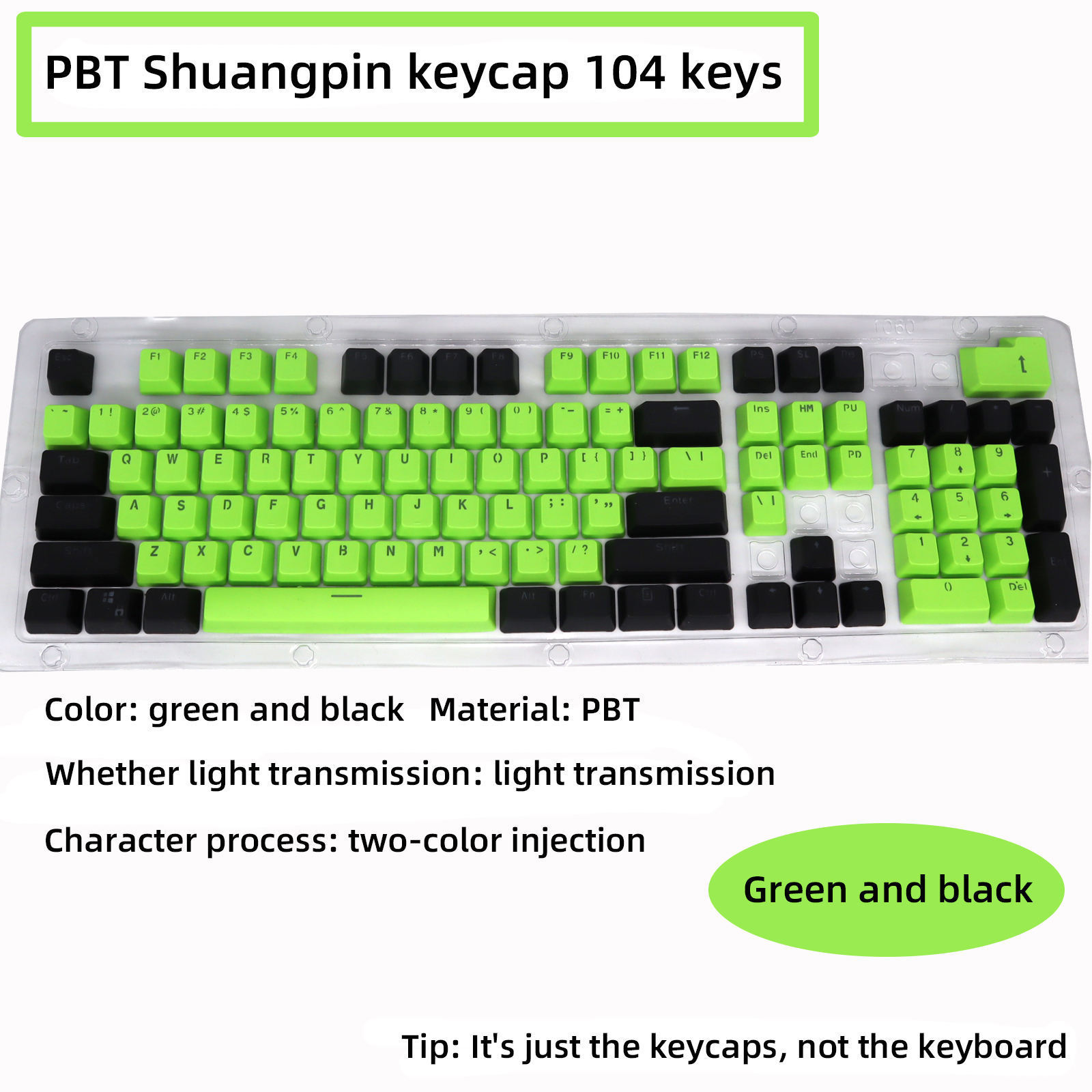 ABS Mechanical Keyboard Keycaps PBT Ergonomic Backlight 104 Keys Oil-resistant Replacement Key Caps with Key Puller