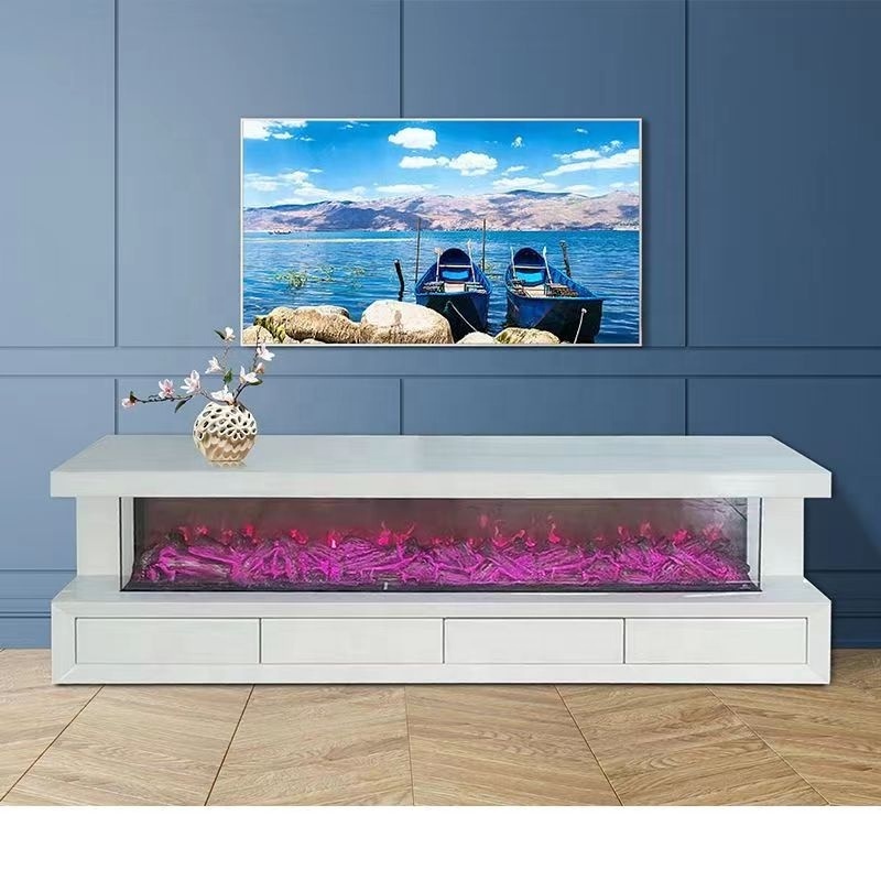 2022 Hottest European Style Luxury Mirrored Fireplace with Multi Color Changing Flames and Speaker Home Decor TV Stand Kamin