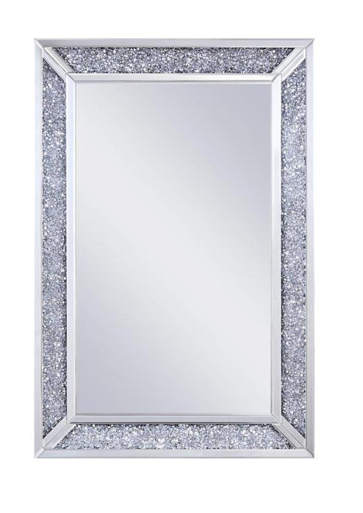 Luxury crushed diamond silver wall mirror