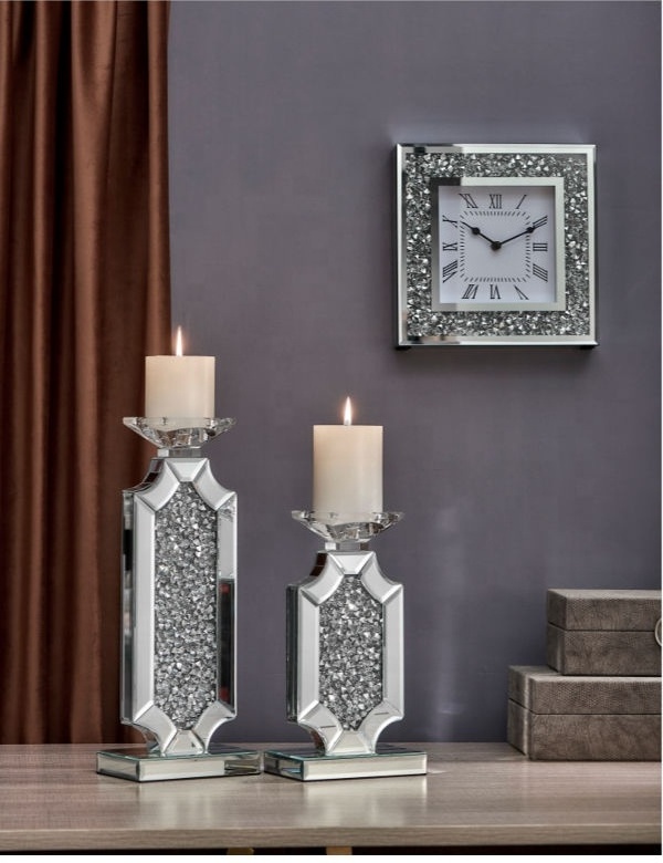 wholesale champagne wall mirror glass candle holder