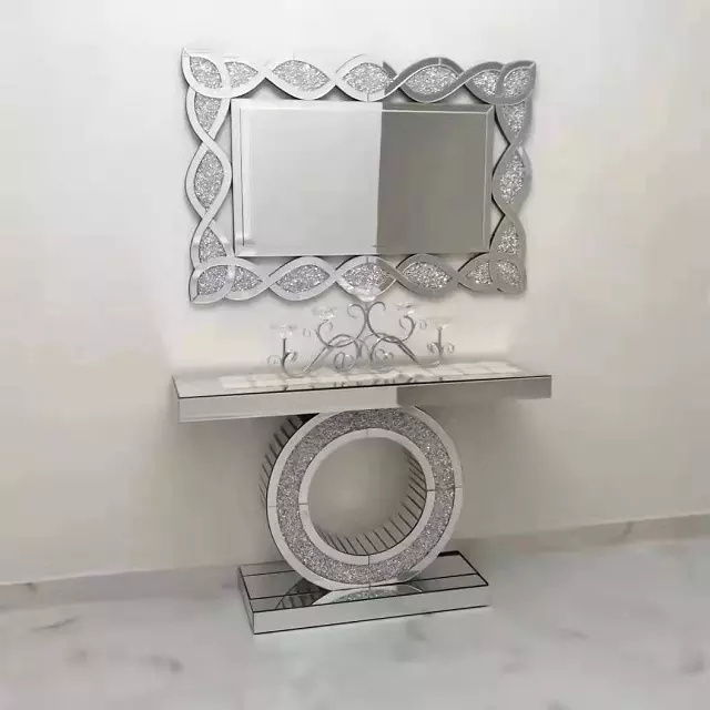 Rectangular Crushed Diamond Wall Mirror Art Mirrored Furniture Home Decor Faux Diamond Wall Decor Mirrors Espejos Spiegel Miroir