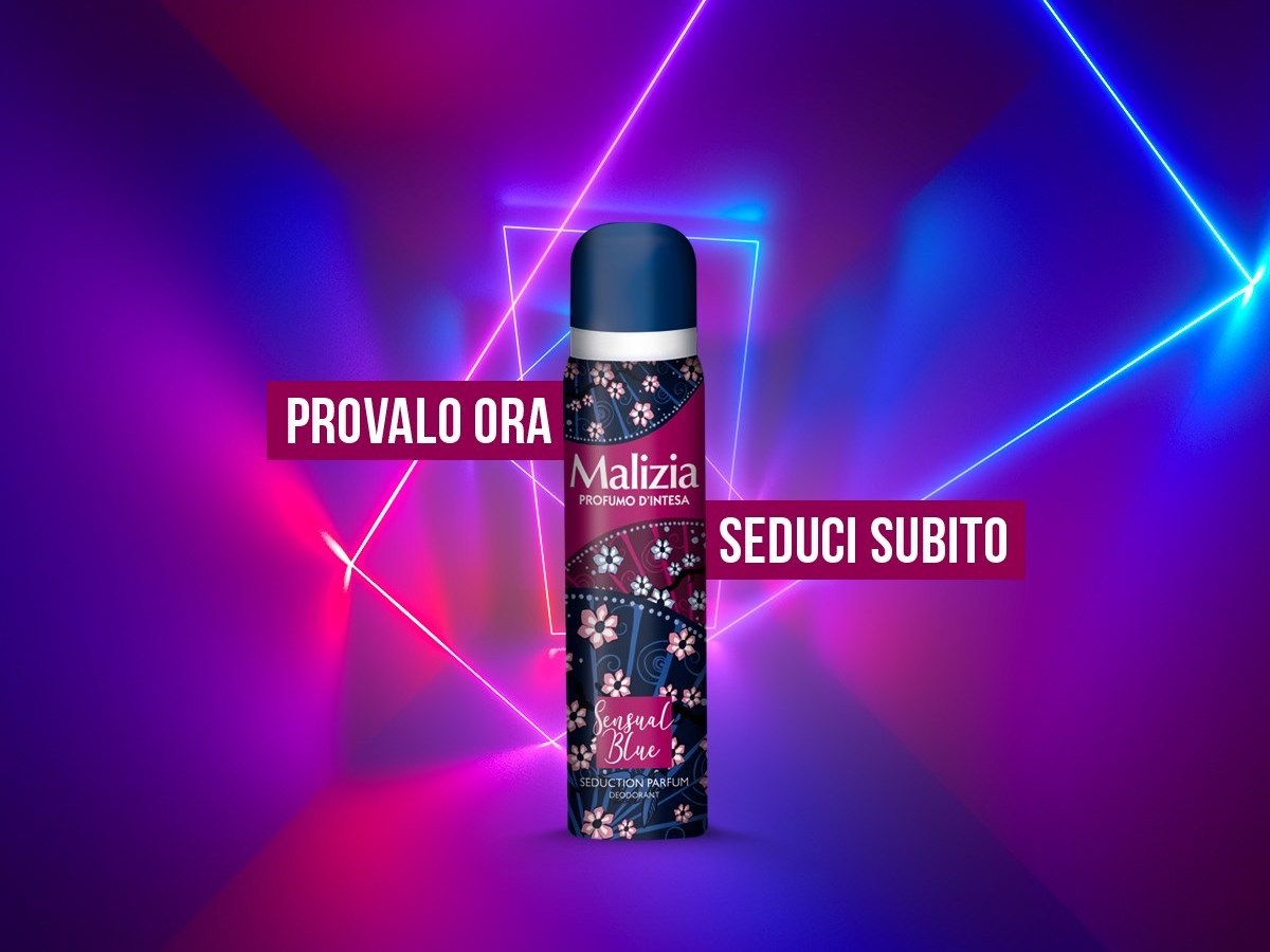 MALIZIA PROFUMO INTESA Deodorant Spray 100 ML SENSUAL BLUE Perfume Woman Aluminium Bottle 328 Box T.T - Paypal